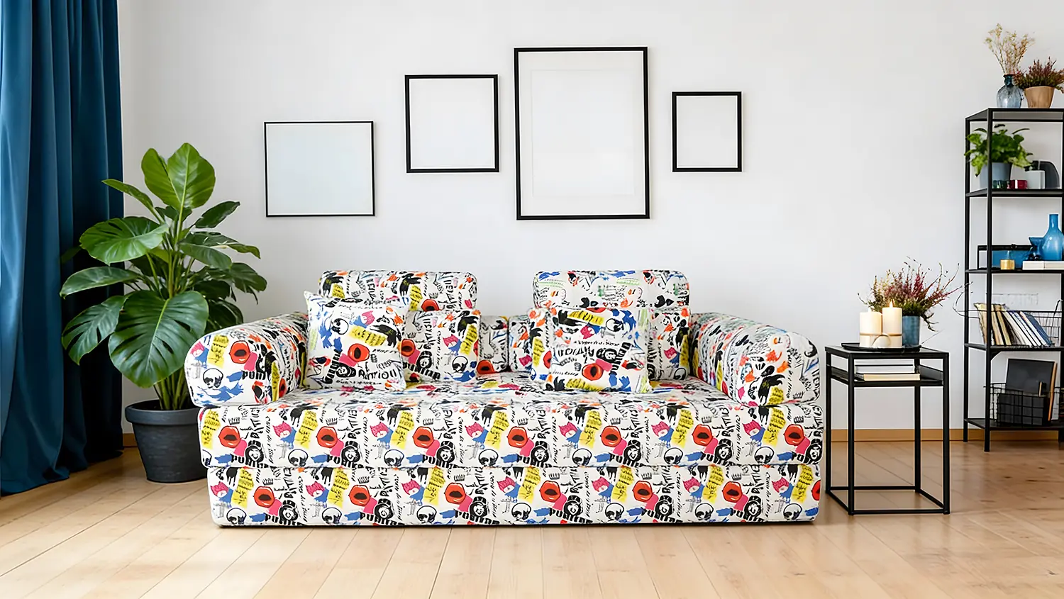 Stylish two-seater convertible sofa