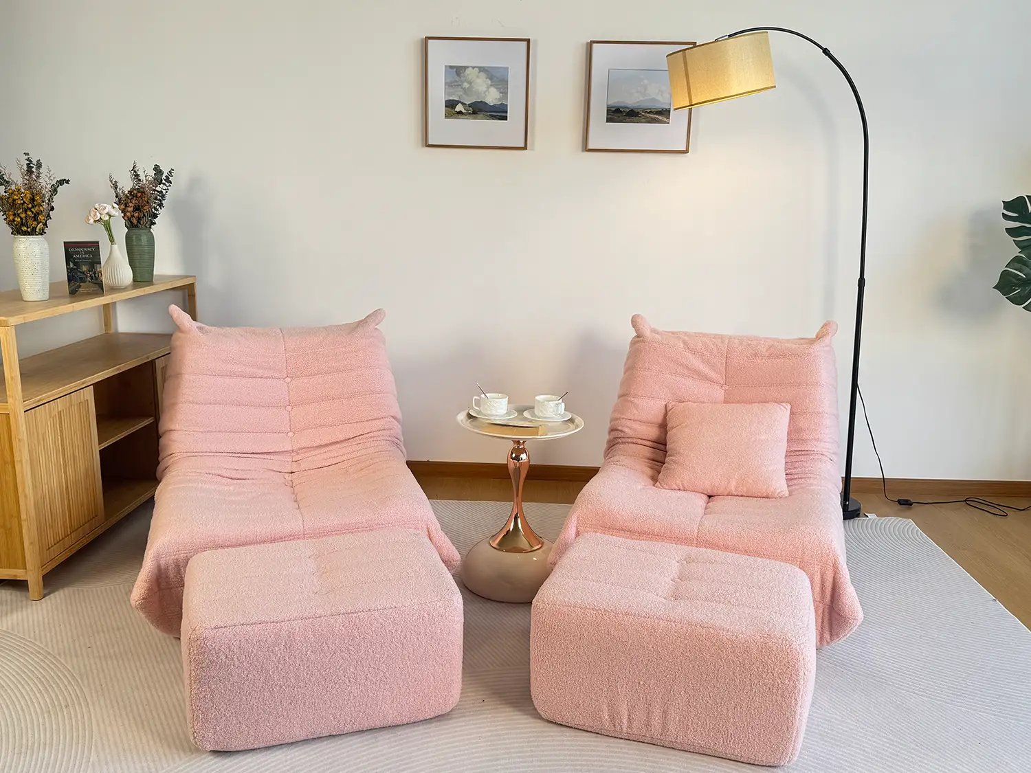 Vacuum-compressed single seater modular sofa in charcoal grey corduroy with reinforced back support.